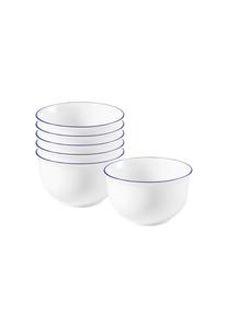 Компактные мюсольницы с синим краем ø 12,7 см набор 6 шт Compact Seltmann Weiden, бело-синие