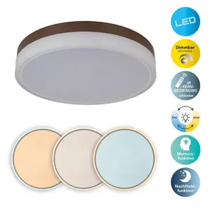 Потолочный светильник näve LED Lola LED-модуль 1 шт., теплый белый - холодный белый, диммируемый с пульта дистанционного управления (включен), CCT, память, ночной свет, диаметр: 50 см Näve, белый