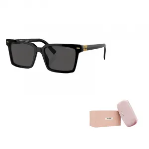 MIU MIU Прямоугольные солнцезащитные очки с затемнёнными линзами, Black