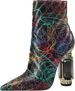 Женские ботильоны FSJ с блестящими кристаллами, высокий каблук, заостренный носок, боковая молния, свадебные и праздничные туфли размер 4-15 US, Lines