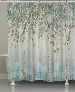 Штора для душа «Лес мечты», 71 x 72 дюйма Laural Home, blue/drm