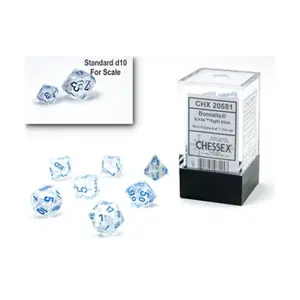 Мини-набор Poly Poly — сосулька с голубым (7), Dice - Miniature 10mm & 5mm (Chessex)