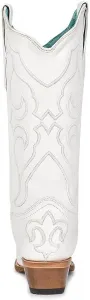 Женские ковбойские сапоги Corral, тауп-беж, ручная работа | Широкий квадратный носок, ковбойские сапоги с тиснением под питона и вышивкой Corral Boots, белый