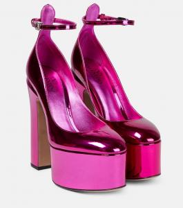 Туфли-лодочки Tan-Go из лакированной кожи на платформе Valentino Garavani, металлик