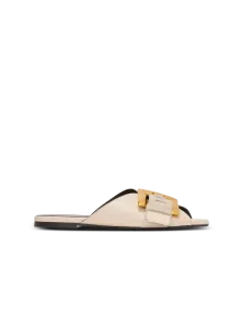 Кожаные сандалии Anthem без каблука Balmain, бежевый/черный