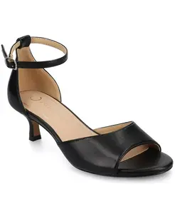 Женские босоножки Jezzie с открытым носком на низком каблуке Journee Collection, черный