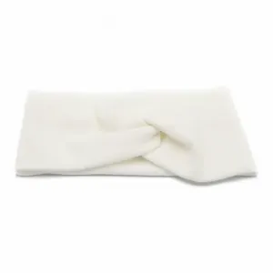 Ребристая повязка на голову для женщин, широкая Miniministore, цвет White