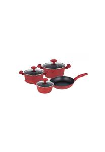 Набор кухонных кастрюль Michelino Nora со стеклянными крышками, 7 штук, красный