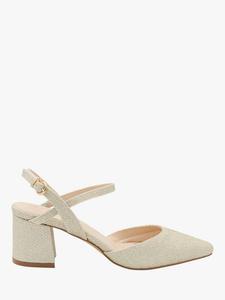 Кендра середины блок каблук лодыжки ремень острым туфли-лодочки Paradox London, цвет Champagne