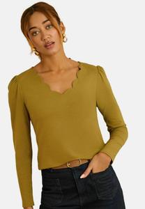 Топ Love & Roses REGULAR FIT SCALLOP V-NECK , Olive Green/Olive