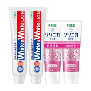 LION Большая белая тюбик ферментные добавки зубная паста очищение и освежение дыхания мята 150г+130г