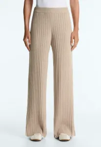 Прямые брюки из ребристого трикотажа Oysho, Light Brown