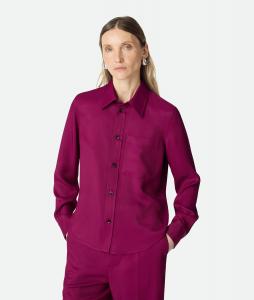 Viscose and silk twill shirt BOTTEGA VENETA, лесная ягода