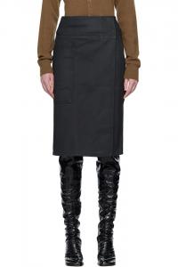 Lemaire Серая джинсовая юбка-фартук миди