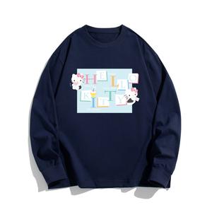 Hello Kitty SS25 футболка с рукавом дроп-шиoulder женская Sanrio, синий