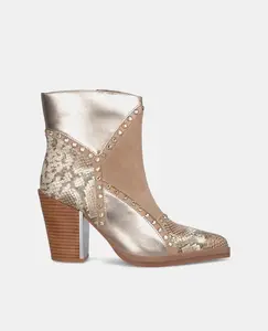 Женские ботильоны с заклепками и боковой молнией Alma en Pena, светло-коричневый