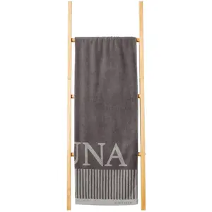 Полотенце для сауны Рим из окрашенного в пряжу, мягкого хлопкового фротте. Сделано в соответствии с экологическими стандартами. Schiesser, темно-серый