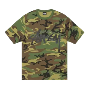 Футболка Stussy Stock Camo 'Camo/Black', разноцветный