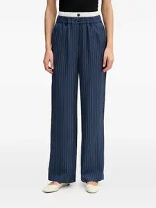 Брюки в полоску на пуговицах Sisley, синий