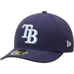 Мужская темно-синяя бейсболка New Era Tampa Bay Rays Game Authentic Collection для поля с низким профилем 59FIFTY Облегающая шляпа