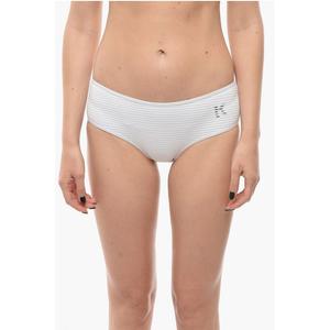 Однотонные плавки-бикини-хипстеры с полосатыми деталями Karl Lagerfeld, White