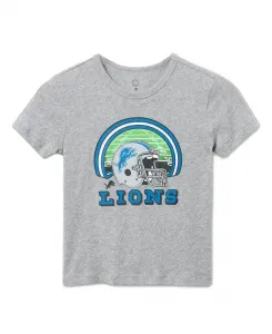 Футболка унисекс с символикой команды «Детройт Лайонс» - для малышей и взрослых. Junk Food Clothing, серый
