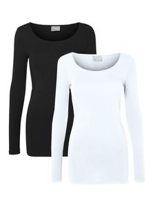 Тонкая рубашка с длинными рукавами, комплект из 2 предметов VMMAXI в черном и белом цвете Vero Moda