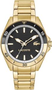 Lacoste Mainsail мужские кварцевые часы - 3 стрелки - спортивный, универсальный дизайн - подарок для него - 42mm, Gold Plated
