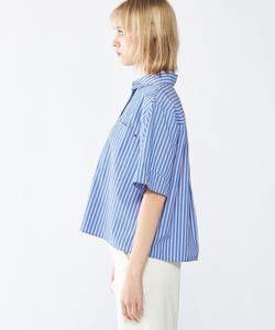 Рубашка свободного кроя из поплина с коротким рукавом