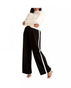 Женские спортивные брюки больших размеров с полосками по бокам ELOQUII, черный