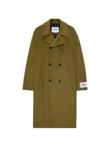 Двубортное пальто Msgm, зеленый