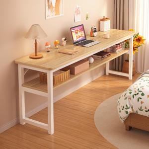 Стол 160 см Найжия Найжия рабочий стол компьютерный стол для спальни простой ученический стол компактный письменный стол желтый кедр с белой рамой двухуровневый Huangshanmu белая рама двухуровневый