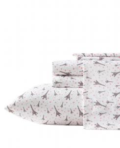 Комплект постельного белья из микрофибры с набивным рисунком, 6 предметов, размер Twin Betsey Johnson, Paris Love Pink