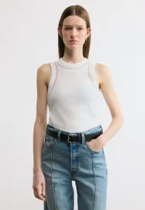 Куполообразные заклепки на воротнике и пройме топа Dkny, White