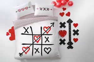 Комплект постельного белья Xox Glow Renforce 160x220 см, белый/красный Morhane