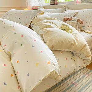 Yalu Комплект постельного белья из 3 предметов (пододеяльник 150х200 см), цвет H Star, расчесанный хлопок