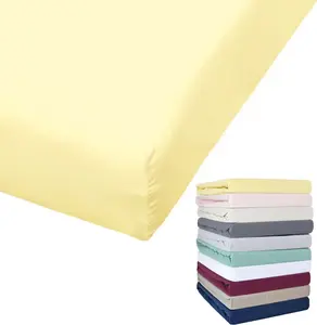 Простыня на резинке Jersey, глубина 27 см, размеры 90x190-100x200 / 140-160x200 / 180-200x200 см, серый, желтый, белый, зеленый, синий, цвет: желтый, размер: 180x200 см. Bierbaum