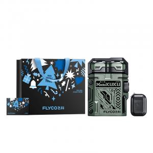 Бритва F001 поворотного типа, 3D плавающая дуга, двойное кольцо, сетка, интеллектуальная защита от застревания, металлический двойной магнитный защитный чехол Flyco, f001 dazzling зеленый, christmas gift box limited edition