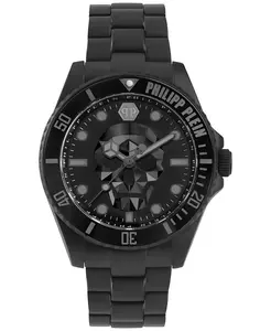 Мужской браслет The $kull Black Ion Plated из нержавеющей стали 44mm Philipp Plein