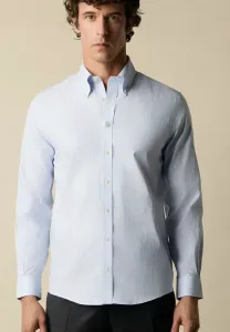 Рубашка noniron в полоску, оксфордская, с воротником на пуговицах. Brooks Brothers, Hydrangea