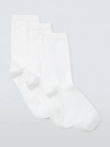 Органические хлопковые носки до щиколотки John Lewis, Pack of 3, Size 4-8 White