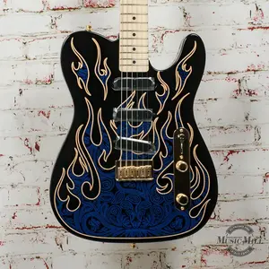 Fender James Burton Telecaster - MN - Синие огненные узоры Пейсли