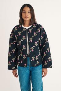 Стеганая куртка Nobodys child из 100% хлопка с двусторонним цветочным принтом Nobody'S Child, черный