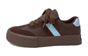 Женские скейтерские кеды Low-Top Светло-голубые Feiyue, Коричневый/Светло-голубой