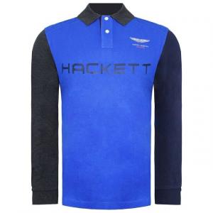 Hackett Aston Martin Racing Panel мужская синяя рубашка-поло Hackett London, синий