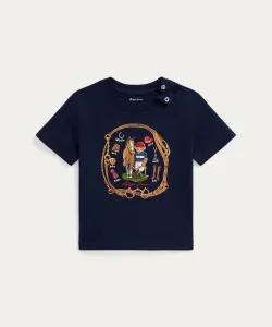 Детская хлопковая футболка Polo Bear Polo Ralph Lauren, цвет 410 Navy
