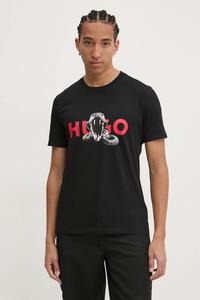 Хлопковая футболка Hugo, черный