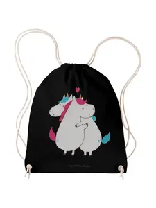 Спортивная сумка Mr & Mrs Panda Sportbeutel Einhorn Mitteilung ohne Spruch, черный