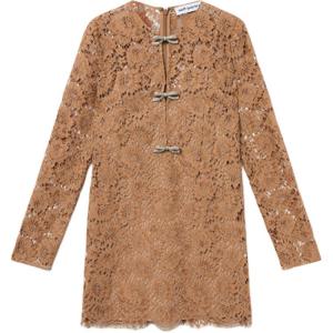 Мини-платье Self portrait с кружевным бантом Self-portrait, Light Coffee