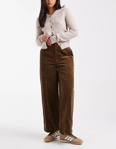 Широкие вельветовые брюки-грейзеры ASOS DESIGN цвета бисквита